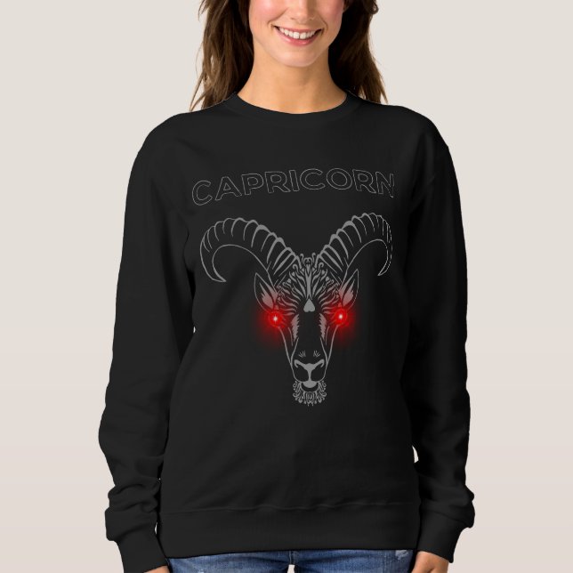 Capricorn Dark Astrology | Minimal Occult Zodiac T Shirt (Framsida)