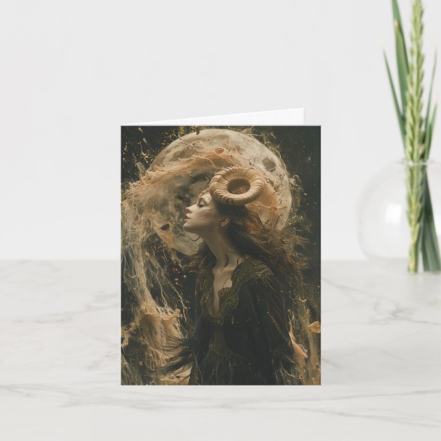 Capricorn, Djävulen, Tarot Astrology Zodiac Birthd Anteckningskort (Framsida)