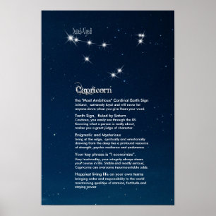 Capricorn-egenskaper Poster