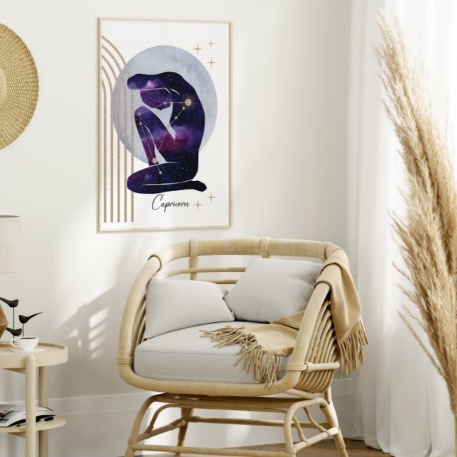 Capricorn Feminine Blue Lila Zodiac Design Poster (Skapare uppladdad)