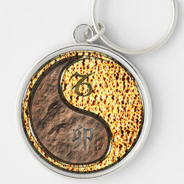 Capricorn & Fire Rabbit Keychain Rund Silverfärgad Nyckelring