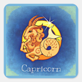 Capricorn Fyrkantigt Klistermärke