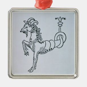 Capricorn (geten) en illustration från 'Poen Julgransprydnad Metall