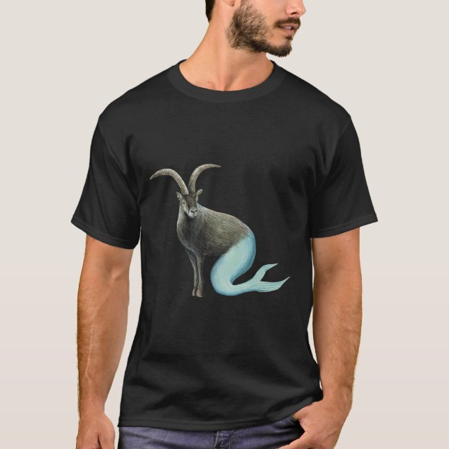 Capricorn Getman illustration zodiac astrology T Shirt (Framsida)
