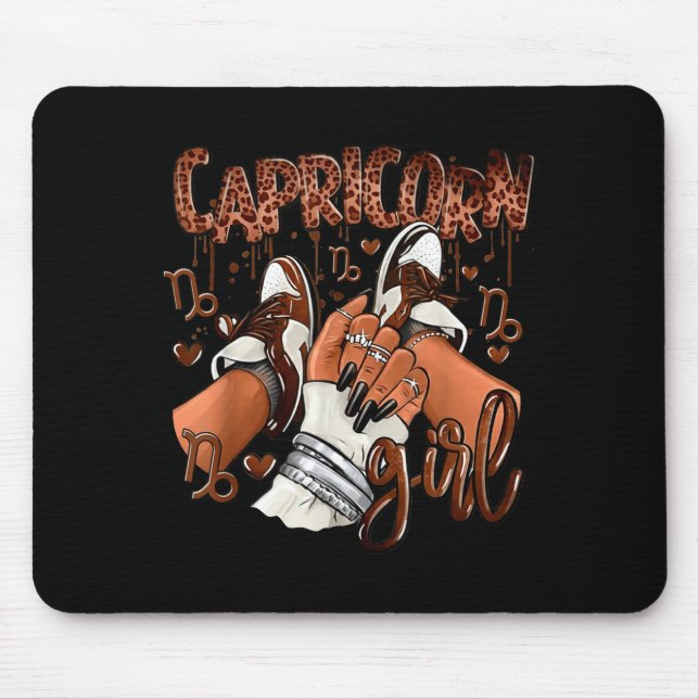 Capricorn Girl Birthday Afro Queen Sneakers Zodiac Musmatta (Framsidan)