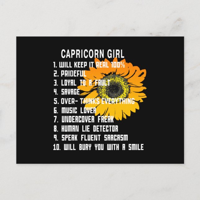 Capricorn Girl Vykort (Framsida)