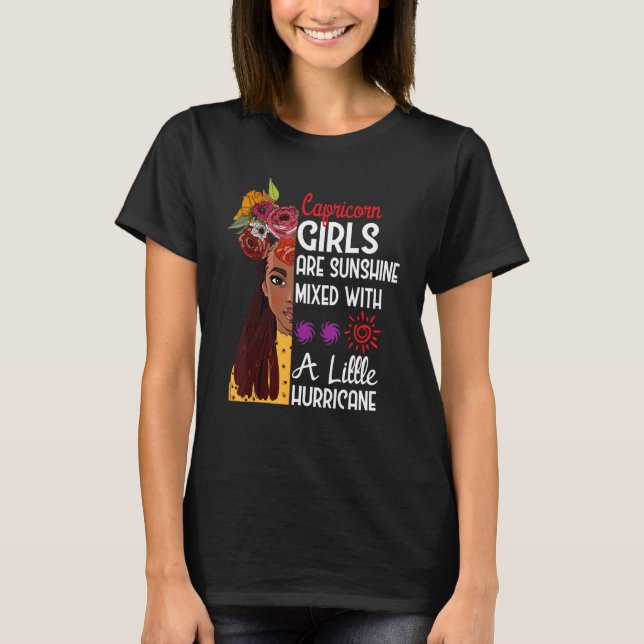 Capricorn Girls Are Sunshine Mixed With A Little H T Shirt (Framsida)