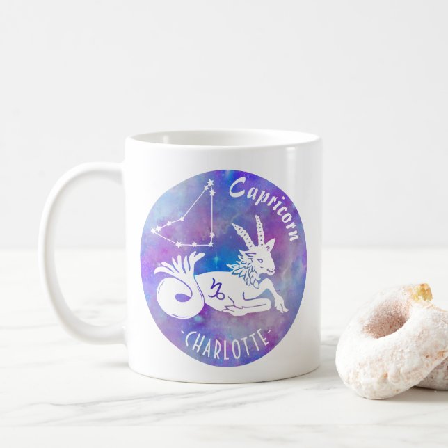 Capricorn Goat Constellation Stars Namn Birthday Kaffemugg (Med munk)