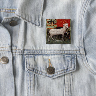 Capricorn - Goat Zodiac-Födelsedagsfesten Knapp