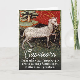 Capricorn - Goat Zodiac-Födelsedagsfesten Kort