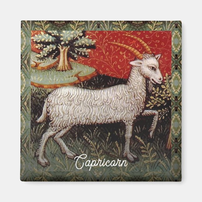 Capricorn - Goat Zodiac-Födelsedagsfesten Magnet (Framsidan)