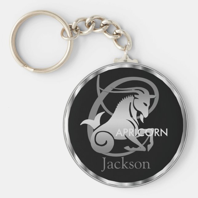 Capricorn ♑ Goat - Zodiac Sign Nyckelring (Framsidan)