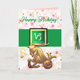 Capricorn Grattis på födelsedagen-kort Kort