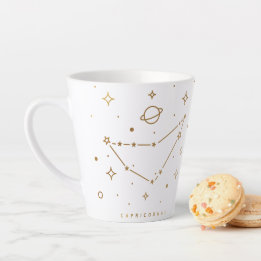 Capricorn Guld Abstrakt Constellation Coffee Mugg