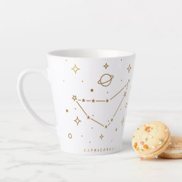 Capricorn Guld Abstrakt Constellation Coffee Mugg