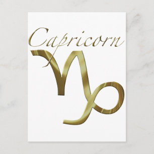Capricorn Guld Symbol Vykort