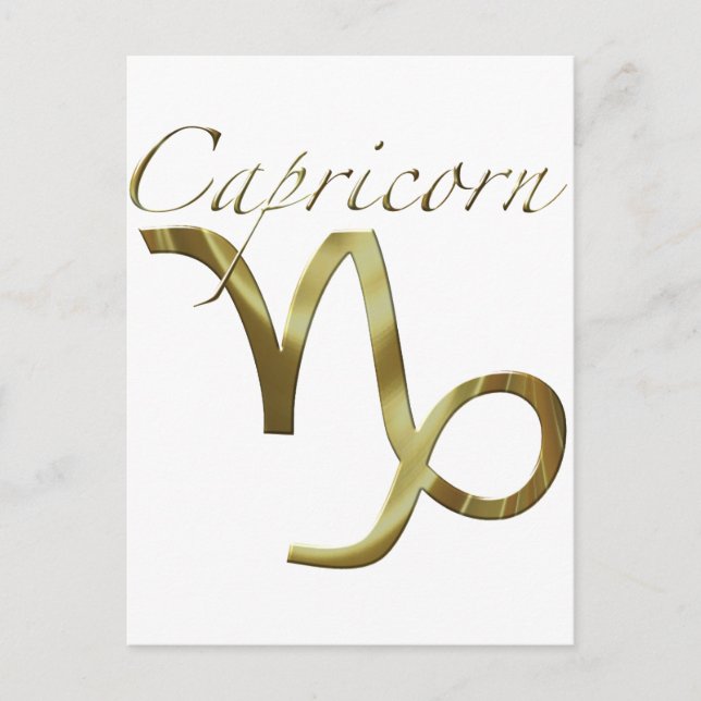 Capricorn Guld Symbol Vykort (Framsida)