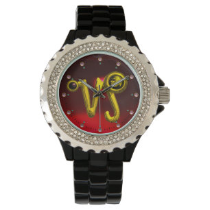 CAPRICORN GULD ZODIAC BIRTHDAY JEWEL,Black,Ruby Armbandsur