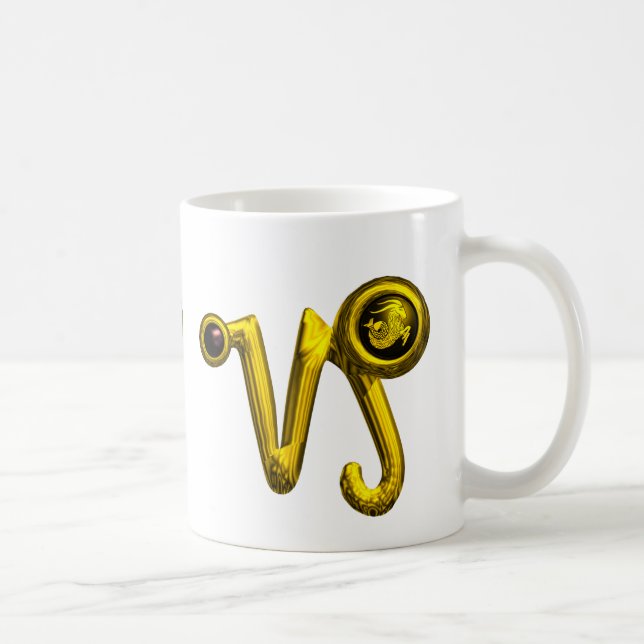 CAPRICORN GULD ZODIAC SIGN JEWEL KAFFEMUGG (Höger)