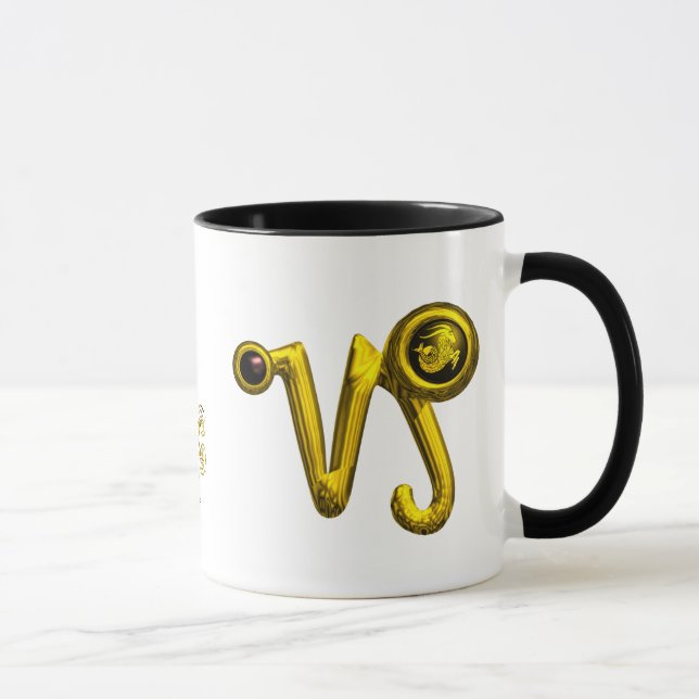 CAPRICORN GULD ZODIAC SIGN JEWEL MUGG (Höger)