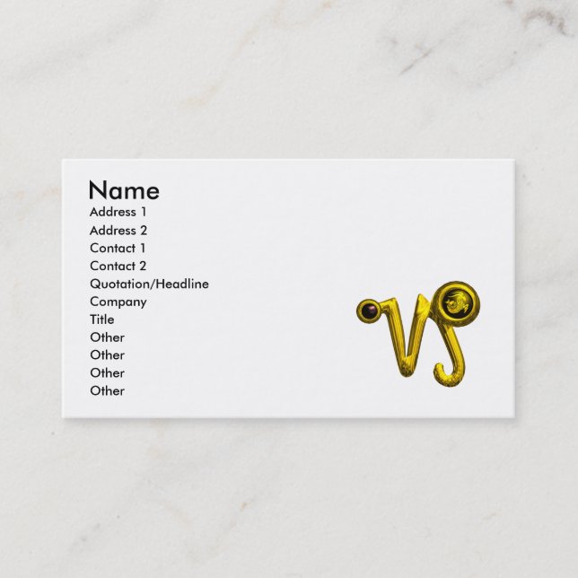 CAPRICORN GULD ZODIAC SIGN JEWEL VISITKORT (Framsida)