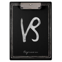 Capricorn hammered silver stilized astrology