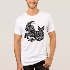 Capricorn — Haunted Ink Zodiac Goat‑Fish T Shirt