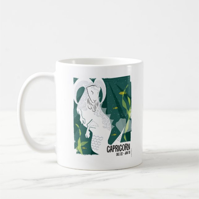 Capricorn havsgetzodiacen kaffemugg (Vänster)