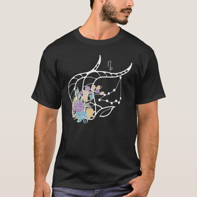 Capricorn Hippie Zodiac Flowers Peace Kärlek Unit T Shirt (Framsida)