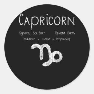 Capricorn Horoscope Astrology Stjärntecken Birthda Runt Klistermärke