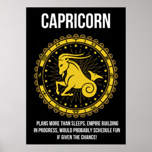 Capricorn - Horoscope, Funny Zodiac Sign Humor Poster