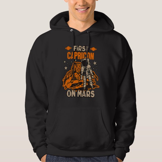 Capricorn Horoscope Sign Astronaut Hoodie (Framsida)