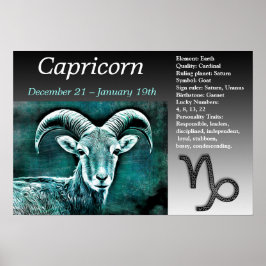 Capricorn Horoscope Zodiac-tecken Poster
