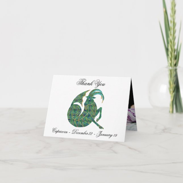 Capricorn Impressionist Painting Stil & Guld Tack Kort (Framsida)