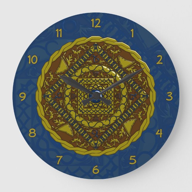 Capricorn Mandala Clock Stor Klocka (Framsida)