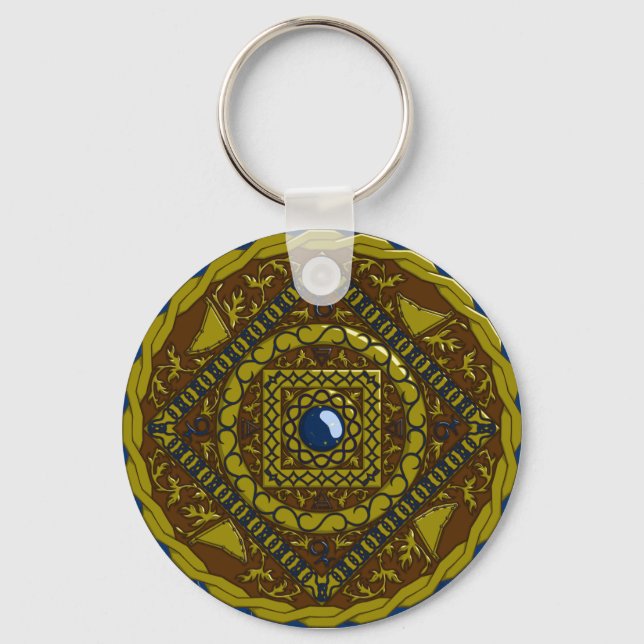 Capricorn Mandala Keychain Nyckelring (Framsida)