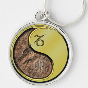 Capricorn & Metall Rabbit Rund Silverfärgad Nyckelring