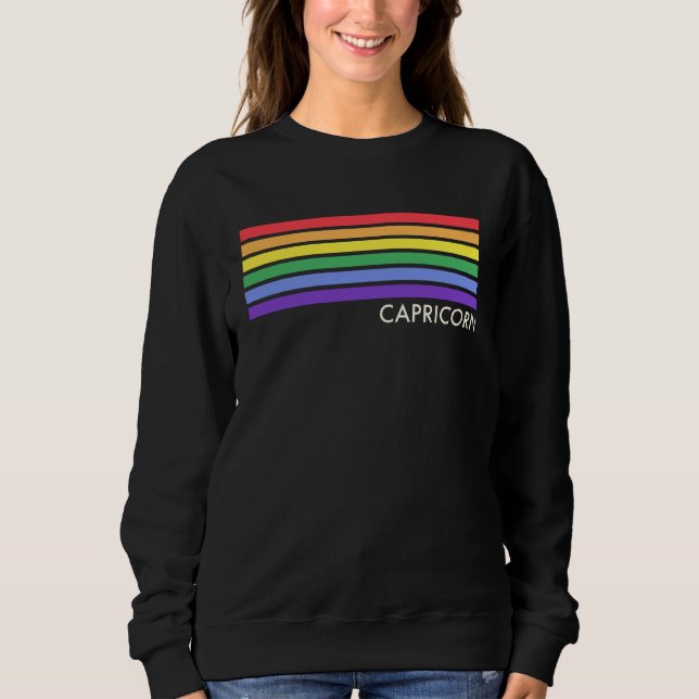 Capricorn Mimimalist Basic Subtle Gay Pride Rainbo T Shirt (Framsida)