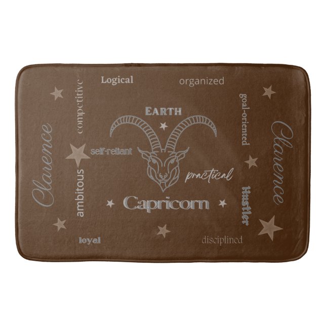 Capricorn Personality Brown Bath Mat Badrumsmatta (Framsidan)