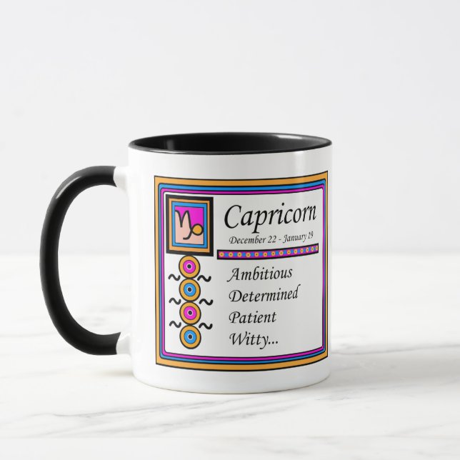 Capricorn Personality Traits 11oz. Combo Designer Mugg (Vänster)