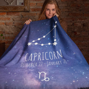 Capricorn Personlig Zodiac Constellation Fleecefilt