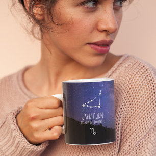 Capricorn Personlig Zodiac Constellation Kaffemugg