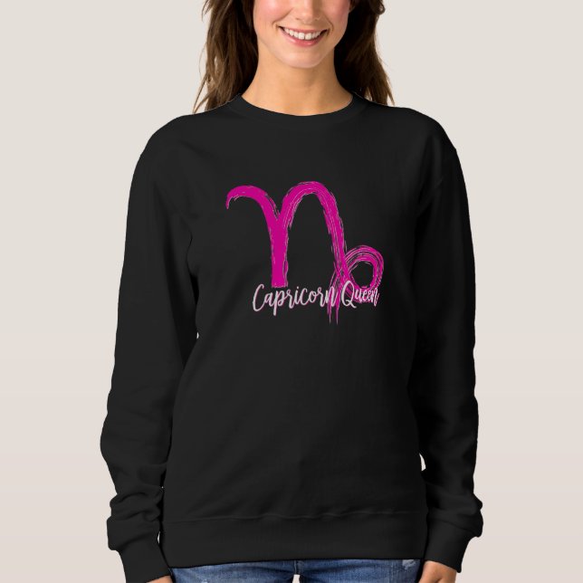 Capricorn Queen Symbol Rosa T Shirt (Framsida)