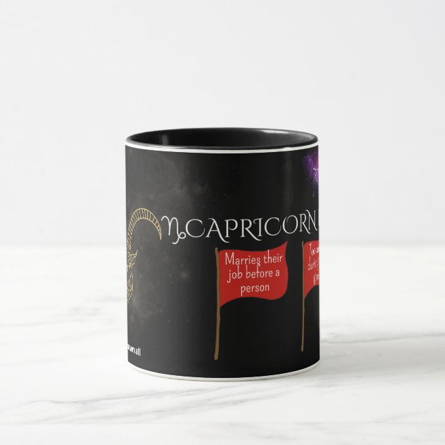 Capricorn Red Flaggor Mugg | Funny Zodiac Gift (Center)