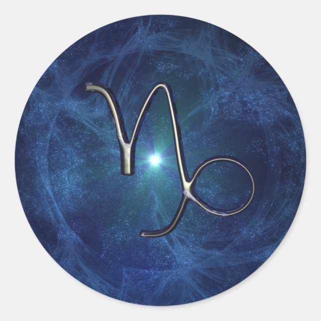 Capricorn Runt Klistermärke (Framsida)