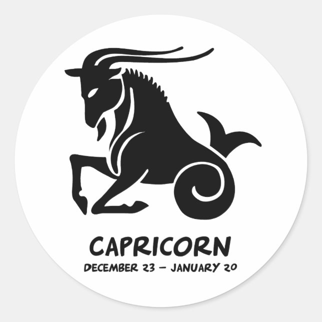 Capricorn Runt Klistermärke (Framsida)