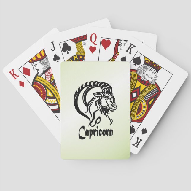 Capricorn Sea Goat Zodiac Grönt Casinokort (Baksidan)