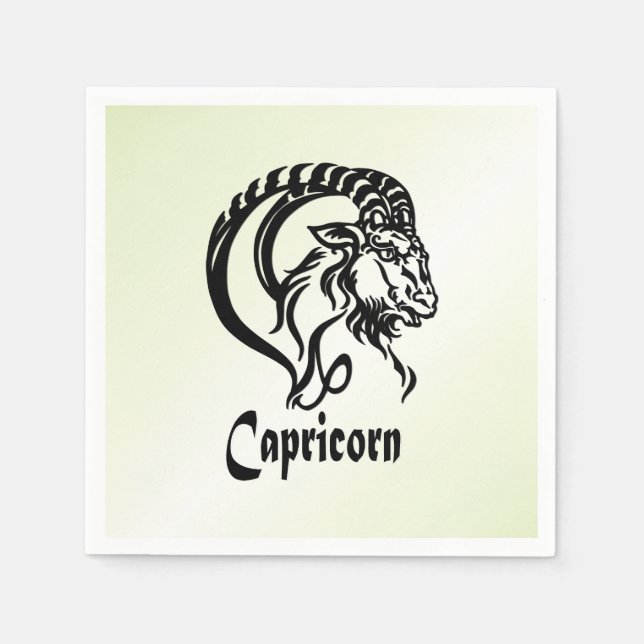 Capricorn Sea Goat Zodiac Grönt Pappersservett (Framsidan)
