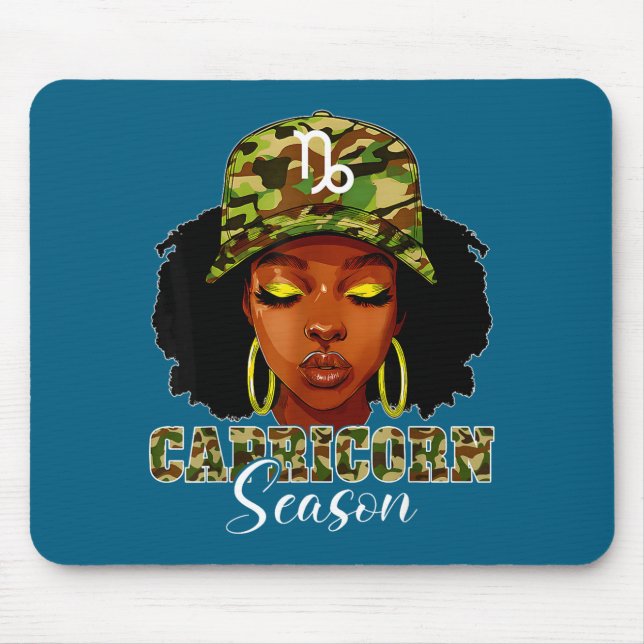 Capricorn Season Black Woman With Camo Hat Birthda Musmatta (Framsidan)