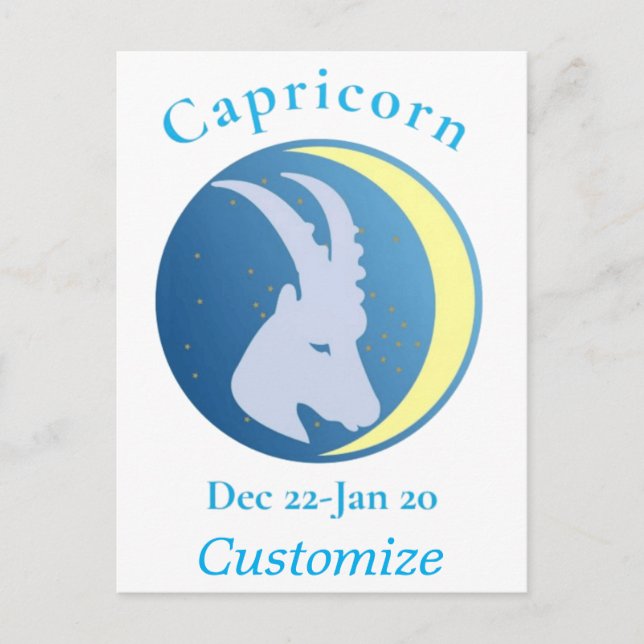 Capricorn Sign Thunder_Cove Vykort (Framsida)